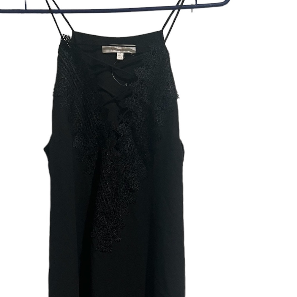 Black criss cross lace slip dress, medium - Picture 5 of 8
